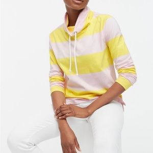 J. Crew Cowl‎ Neck Sweatshirt Yellow Pink Size Women’s Small 100% Cotton